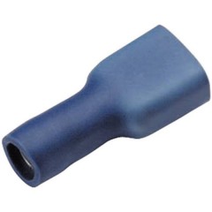 Presa piatta Larghezza spina: 2.8 mm Spessore spina: 0.8 mm 180 ° Completamente isolato Blu 1 pz.
