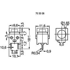 Pulsante a pressione, 100 V, 1 A, 1 x Off/(On), DS660S-S BK, non agganciante, 1 pz.