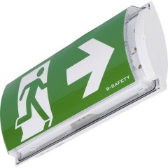 Indicazione via di fuga illuminata a LED Montaggio a parete uscita, via di fuga, verso destra, verso 