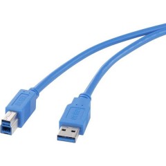 Cavo USB USB 3.2 Gen1 (USB 3.0) Spina USB-A, Spina USB-B 1.80 m Blu contatti connettore dorati RF-4260504