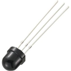 Ricevitore a infrarossi a forma speciale, cablaggio assiale, 38 kHz, 5,8 mm, 940 nm, 35° OS-0038N