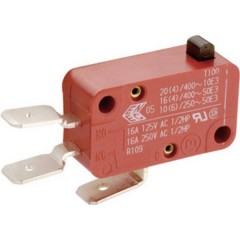 Microinterruttore 250 V/AC 20 A 1x Off / (On) Momentaneo 1 pz.