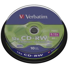 CD-RW vergine 700 MB 10 pz. Torre riscrivibile
