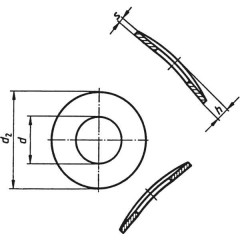 A2,6 D137-A2 Rondelle elastiche Diam int: 2.8 mm M2.5 DIN 137 Acciaio inox A2 100 pz.