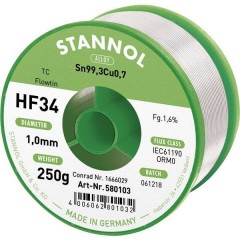 HF34 1,6% 1,0MM FLOWTIN TC CD 250G Stagno senza piombo Bobina, senza piombo Sn99,3Cu0,7 ORM0 250 g 1 mm