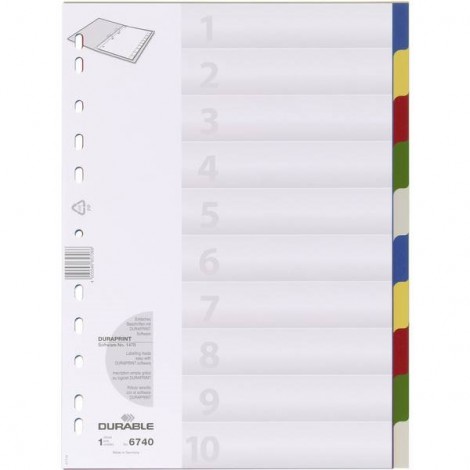 6740 Divisore DIN A4 blank Polipropilene Multicolore 10 schede