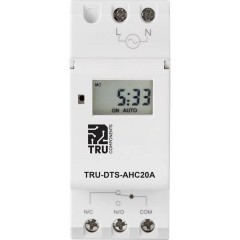 Tensione di funzionamento: 230 V/AC TRU-DTS-AHC20A 1 scambio 20 A 250 V/AC Programma settimanale