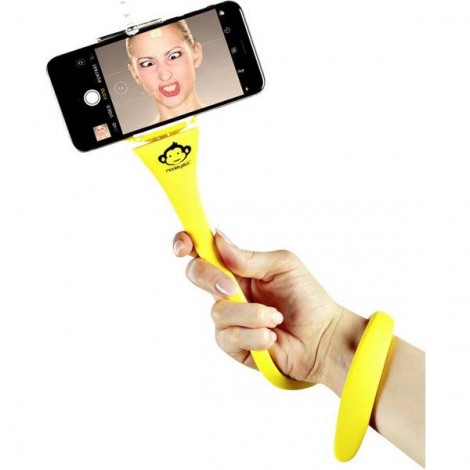 Monkeystick SELMONKEYY Asta per selfie Giallo Bluetooth, incl. Supporto smartphone