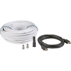 BKL Electronic SAT Cavo [1x Spina a F, Spina HDMI - 1x Spina a F, Spina HDMI] 25.00 m 90 dB Nero, Bianco