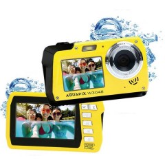 Easypix W3048-Y Edge Fotocamera digitale 48 MPixel Giallo Macchina fotografica subacquea, Display frontale