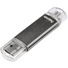 Hama FlashPen Laeta Twin Memoria ausiliaria USB per Smartphone e Tablet Grigio 16 GB USB 2.0, Micro USB 2.0