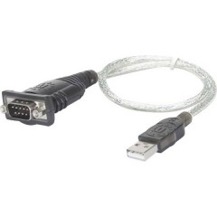Adattatore USB 1.1 [1x Spina A USB 1.1 - 1x Spina SUB-D a 9 poli] 45.00 cm Grigio Contatti connettore dorato