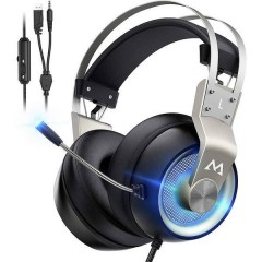 EG3 Pro Gaming Cuffie Over Ear via cavo 7,1 Surround Nero Riduzione del rumore del microfono Muto, regolazione del 