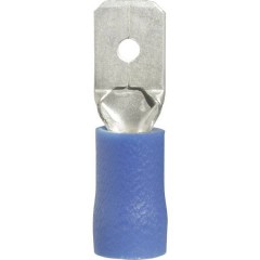 Spina piatta Larghezza spina: 6.3 mm Spessore spina: 0.8 mm 180 ° Parzialmente isolato Blu 