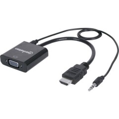 HDMI / Jack / VGA Adattatore [1x Spina HDMI - 1x Presa VGA, Presa jack da 3.5 mm] Nero 0.26 m