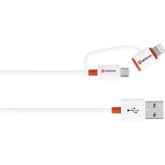 Apple iPad/iPhone/iPod Cavo [1x USB - 1x Spina Micro USB, Spina Dock Lightning Apple] 1.00 m Bianco