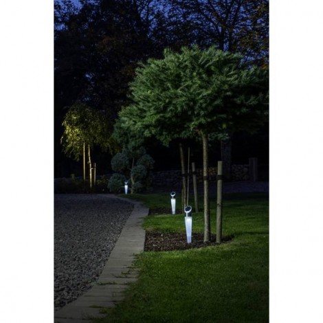 Faretto solare da giardino Assisi Kit da 2 LED (monocolore) 2 W RGBW Bianco