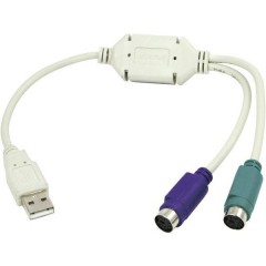 Cavo USB 1.1 [1x Spina A USB 1.1 - 2x Presa PS/2] 15.00 cm Grigio