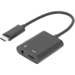 USB-C™ Cavo adattatore [1x spina USB-C® - 2x presa USB-C®, Presa jack da 3.5 mm] Schermato, 