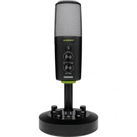 CHROMIUM Microfono USB da studio Alloggiamento in metallo, Stativo, incl. cavo