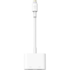 iPhone Cavo audio/Cavo di ricarica [1x Spina Dock Lightning Apple - 2x Presa Dock Apple Lightning] Bianco