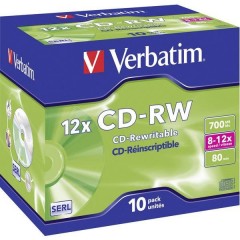 CD-RW vergine 700 MB 10 pz. Jewel case riscrivibile