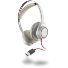Blackwire C7225 binaural USB ANC Telefono Cuffie On Ear via cavo Stereo Bianco Eliminazione del rumore Muto