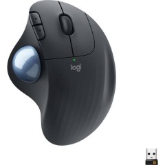 M575 Senza fili, USB Mouse ergonomico Ottico Ergonomico, Tasti del mouse, con trackball Nero
