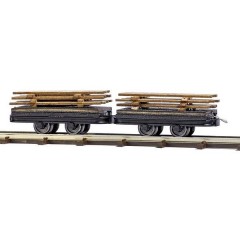 H0f due vagoni con carico di legno 12218