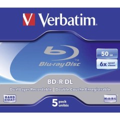 Blu-ray BD-R DL vergine 50 GB 5 pz. Jewel case