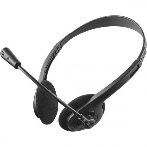 Primo Chat Cuffia Headset per PC Jack 3,5 mm Filo, Stereo Cuffia On Ear Nero
