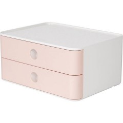 SMART-BOX ALLISON Cassettiera Rosa, Bianco Numero cassetti: 2
