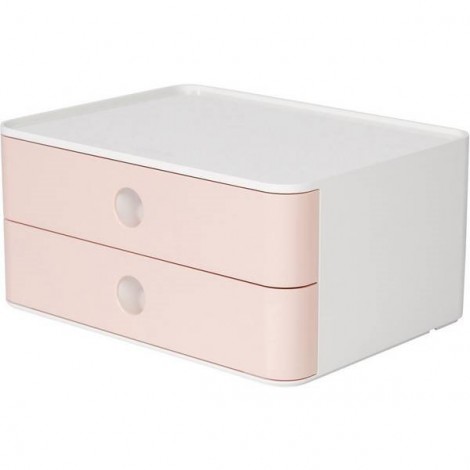 Cassettiera SMART-BOX ALLISON Rosa, Bianco Numero cassetti: 2