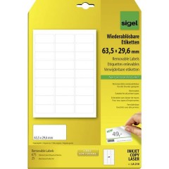 Etichette 63.5 x 29.6 mm Carta Bianco 675 pz. Staccabile Etichetta universale 25 fogli DIN A4