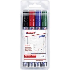 edding 250 whiteboard marker Marcatore per lavagna bianca Nero, Blu, Rosso, Verde 4 pz./conf.
