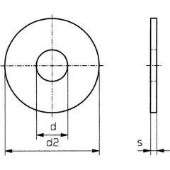Rondelle 6.4 mm 18 mm Acciaio inox A2 100 pz. 6,4 D9021-A2 192701