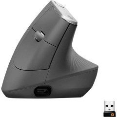MX Vertical Senza fili (radio), Bluetooth® Mouse ergonomico Ottico Ergonomico Nero, Argento