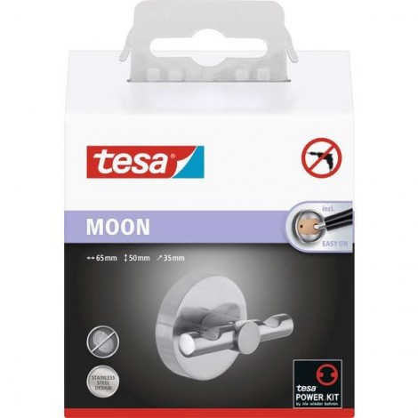 MOON Tesa® MOON ganci di guardaroba in acciaio inox (L x L x A) 65 x 50 x 35 mm Argento Contenuto: 1 pz.