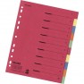 Divisore DIN A4, Fuori misura blank Cartone Multicolore 10 schede con stampa organizzativa