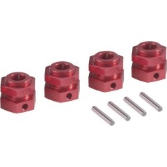 Mozzo ruota in alluminio 1:5 24 mm a 6 spigoli Rosso (metallico) 1 pz.