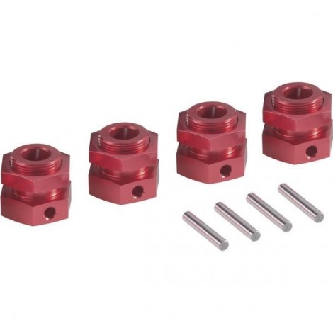 Mozzo ruota in alluminio 1:5 24 mm a 6 spigoli Rosso (metallico) 1 pz.
