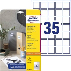Etichette 35 x 35 mm Carta Bianco 875 pz. Permanente Etichetta per QR Code Inchiostro, Laser, 