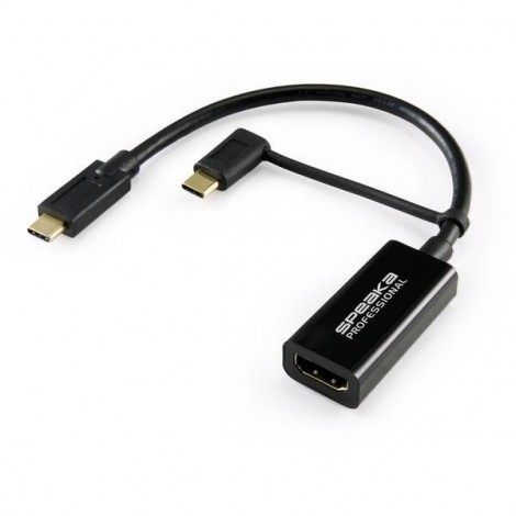 HDMI Cavo adattatore [1x Presa HDMI - 1x spina USB-C™] Nero Schermatura intrecciata 15.00