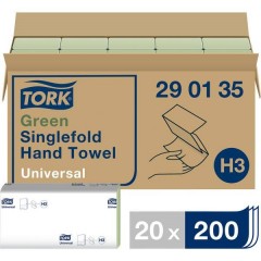 Zickzack Universal Asciugamani di carta (L x L) 23 cm x 24.8 cm Verde 20 x 200 fogli/Conf 4000 pz.