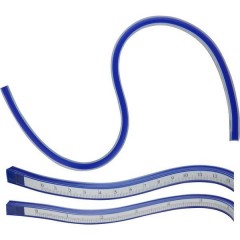 Righello per curve Plastica, Acciaio Blu 30 cm