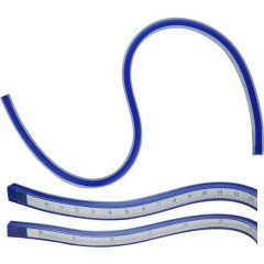 Righello per curve Plastica, Acciaio Blu 60 cm