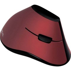 Senza fili (radio) Mouse ergonomico Ottico Ergonomico Nero, Rosso