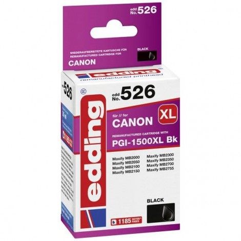 Cartuccia dinchiostro Compatibile sostituisce Canon PGI-1500XL Bk Singolo Nero EDD-526