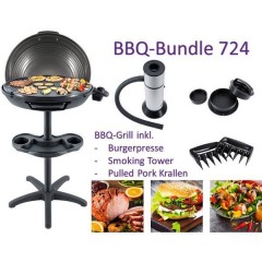 Bundle BBQ 724 Elettrico Brabecue grill con supporto Zona barbecue (diametro)=480 mm Nero