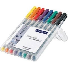 Penna per lucidi da proiezione Lumocolor M non-permanent 315 Blu, Marrone, Giallo, Verde, Arancione,